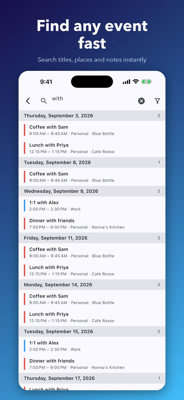 Event search
